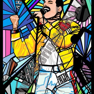 Freddie Mercury Stained Glass Print - FP005